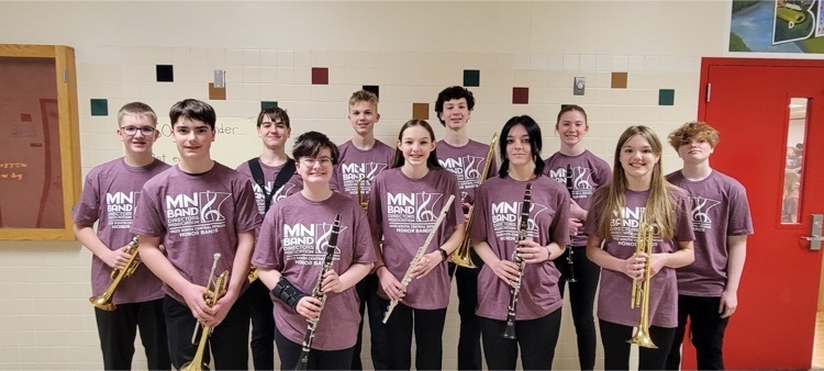 Congratulations to these students who performed on Saturday at the SCMBDA Honor Band in Mankato!