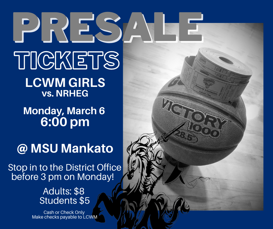 Get your presale tickets for Monday's game by Monday at 3 pm! 